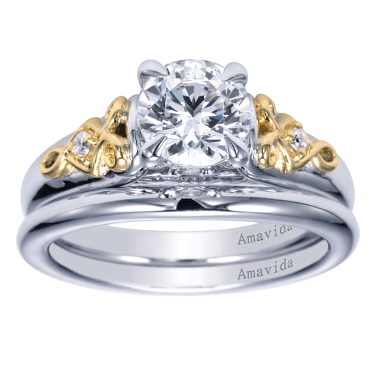 18K White Gold Matching Wedding Band angle 4