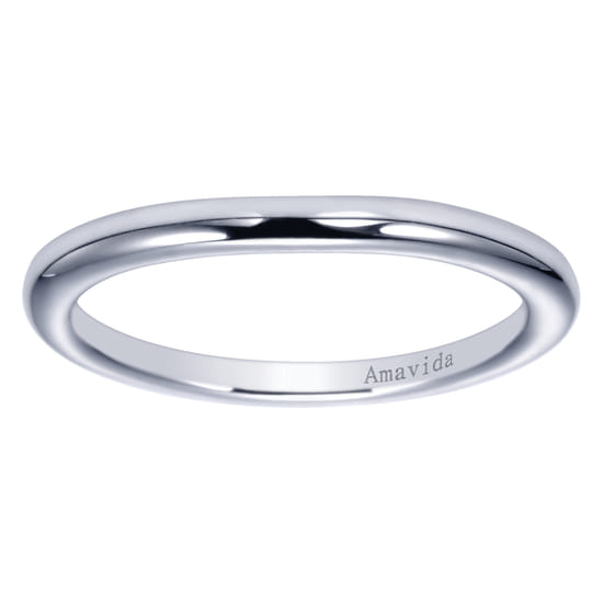 18K White Gold Matching Wedding Band angle 5