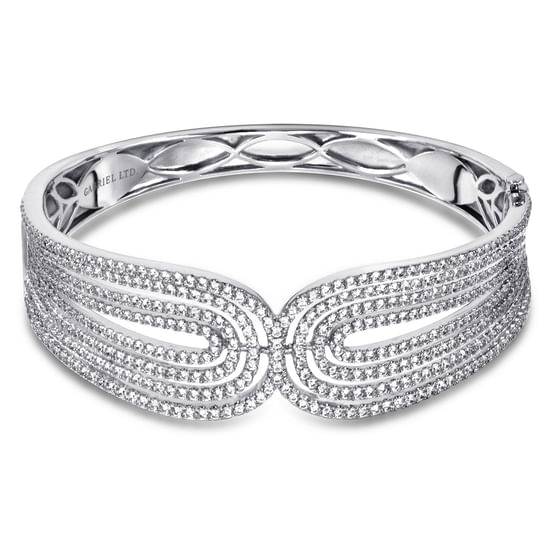 Gabriel - 18K White Gold Multi Row Textured Diamond Bangle