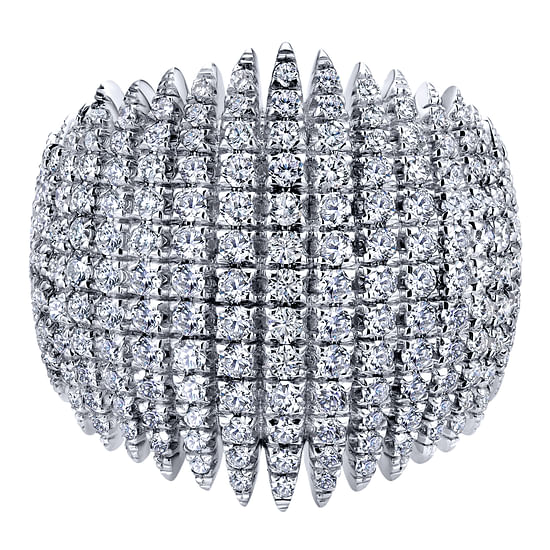 Gabriel - 18K White Gold Multi Spike Diamond Wide Band Ring