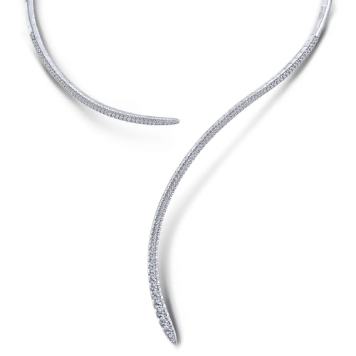18K White Gold Open Diamond Collar Necklace