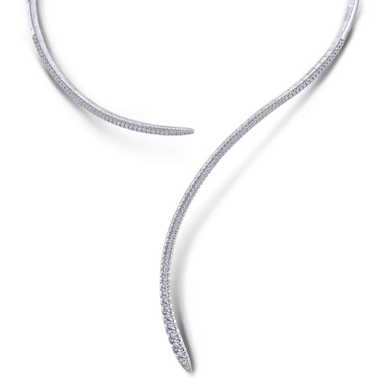 18K White Gold Open Diamond Collar Necklace