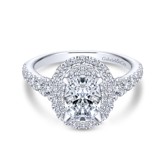 Gabriel - 18K White Gold Oval Diamond Engagement Ring