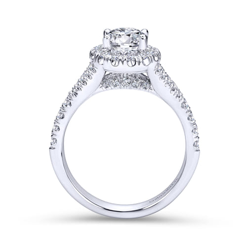 18K White Gold Oval Halo Diamond Engagement Ring 18K White Gold Oval Halo Diamond Engagement Ring