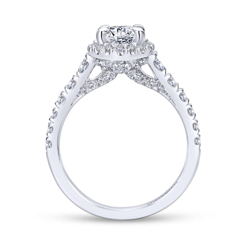 18K White Gold Oval Halo Diamond Engagement Ring 18K White Gold Oval Halo Diamond Engagement Ring