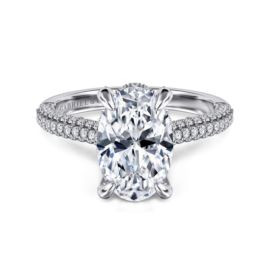 Gabriel - 18K White Gold Oval Pavé Diamond Engagement Ring Gabriel - 18K White Gold Oval Pavé Diamond Engagement Ring