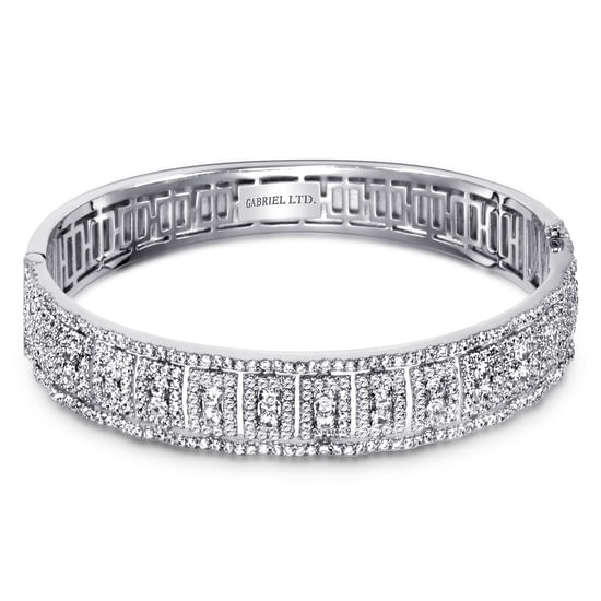 Gabriel - 18K White Gold Pavé Diamond Bangle