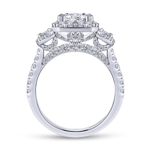 18K White Gold Princess Cut Diamond Engagement Ring