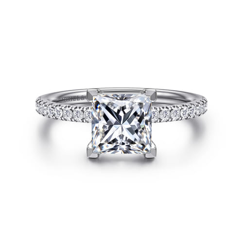 18K White Gold Princess Cut Diamond Engagement Ring