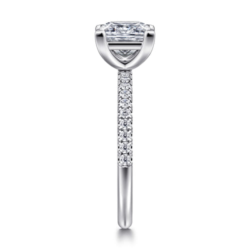 18K White Gold Princess Cut Diamond Engagement Ring