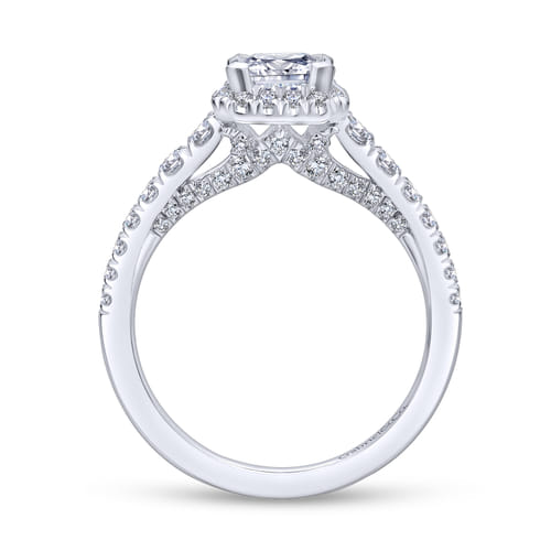 18K White Gold Princess Halo Diamond Engagement Ring 18K White Gold Princess Halo Diamond Engagement Ring