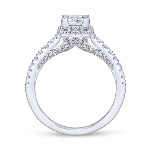 18K White Gold Princess Halo Diamond Engagement Ring 18K White Gold Princess Halo Diamond Engagement Ring