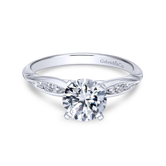 Gabriel - 18K White Gold Round Diamond Channel Set Engagement Ring