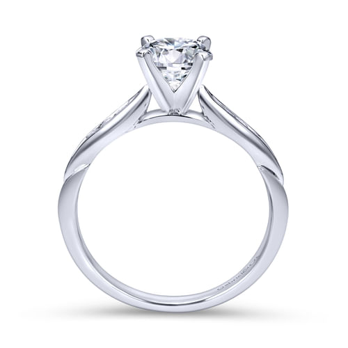 18K White Gold Round Diamond Channel Set Engagement Ring