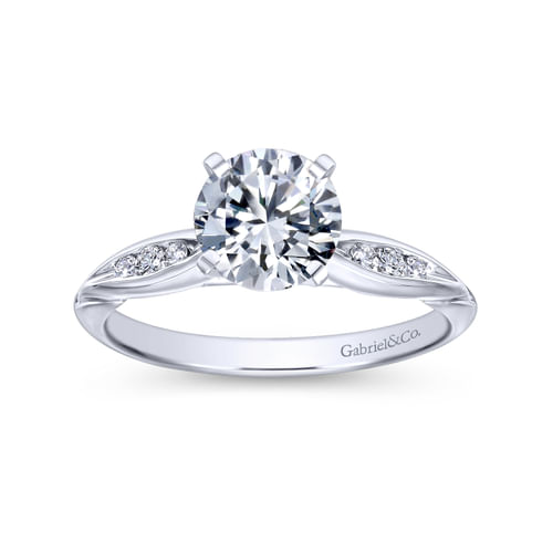 18K White Gold Round Diamond Channel Set Engagement Ring