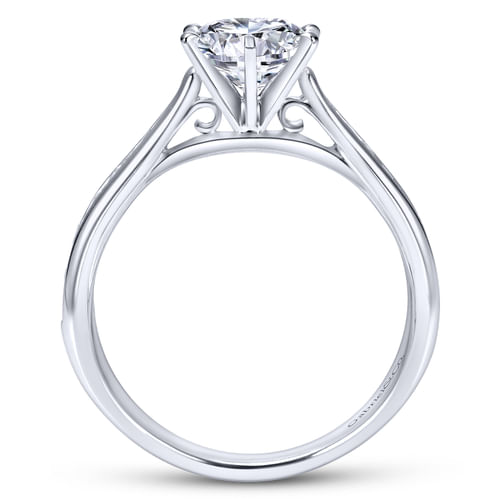 18K White Gold Round Diamond Channel Set Engagement Ring