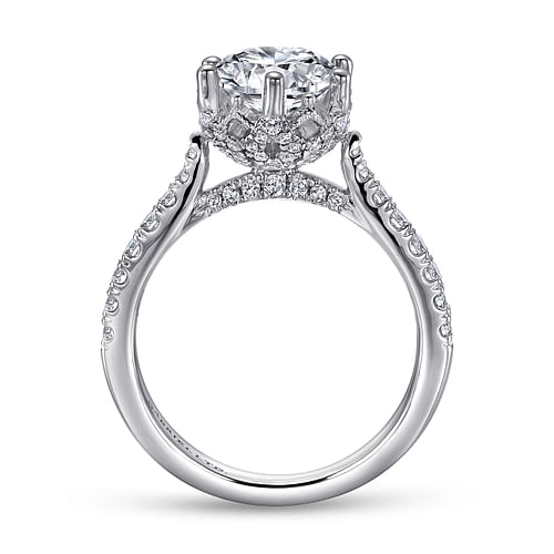 18K White Gold Round Diamond Engagement Ring