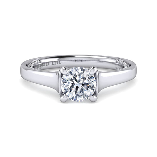 Gabriel - 18K White Gold Round Diamond Engagement Ring