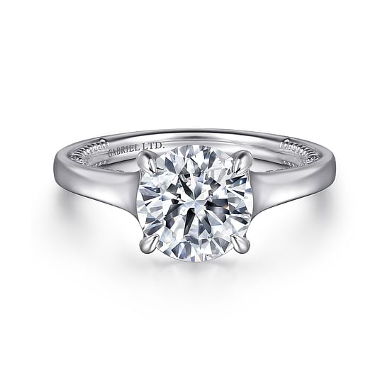 Gabriel - 18K White Gold Round Diamond Engagement Ring