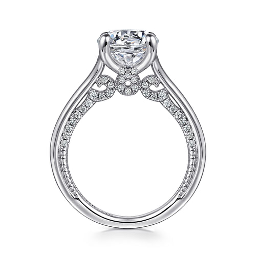 18K White Gold Round Diamond Engagement Ring