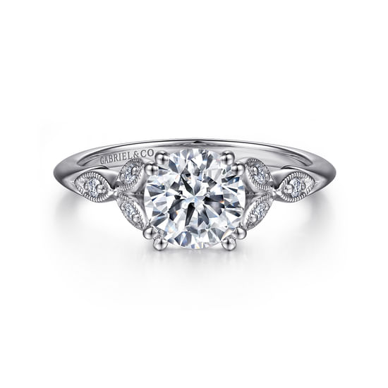 Gabriel - 18K White Gold Round Diamond Engagement Ring