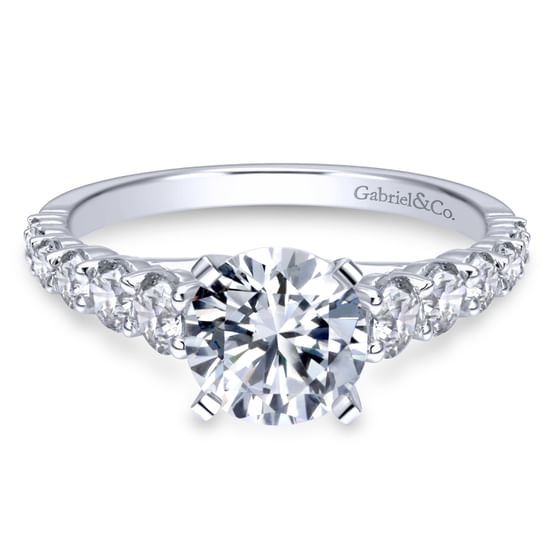 Gabriel - 18K White Gold Round Diamond Engagement Ring