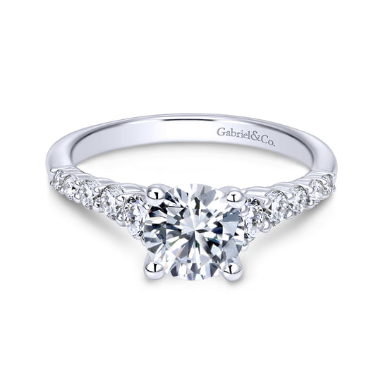 Gabriel - 18K White Gold Round Diamond Engagement Ring