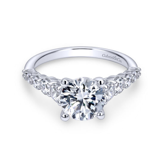 Gabriel - 18K White Gold Round Diamond Engagement Ring