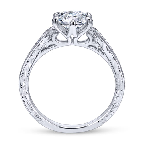 18K White Gold Round Diamond Engagement Ring