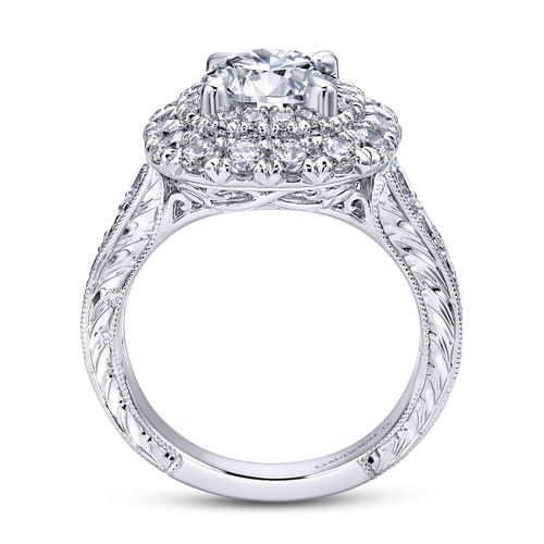 18K White Gold Round Diamond Engagement Ring