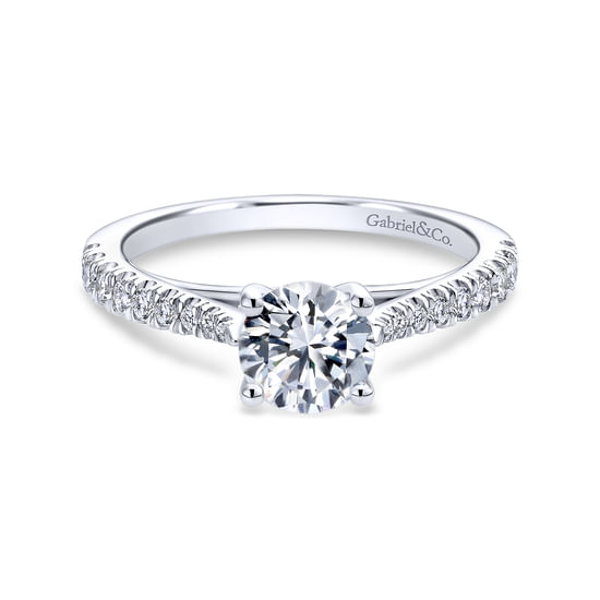 Gabriel - 18K White Gold Round Diamond Engagement Ring