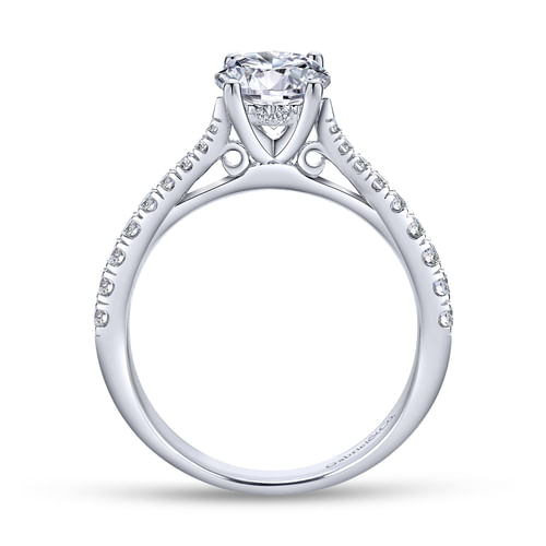 18K White Gold Round Diamond Engagement Ring