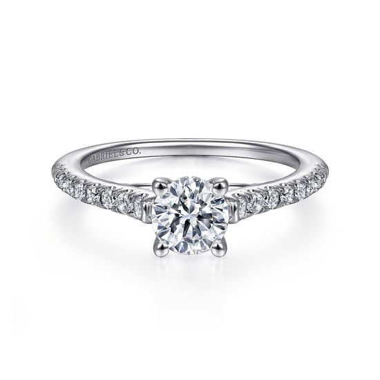 Gabriel - 18K White Gold Round Diamond Engagement Ring