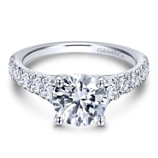 Gabriel - 18K White Gold Round Diamond Engagement Ring