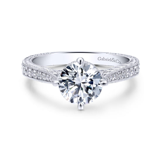 Gabriel - 18K White Gold Round Diamond Engagement Ring Gabriel - 18K White Gold Round Diamond Engagement Ring