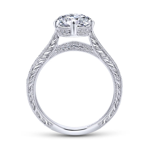 18K White Gold Round Diamond Engagement Ring