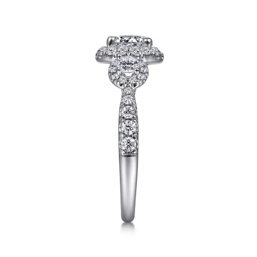 18K White Gold Round Diamond Engagement Ring