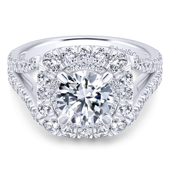 Gabriel - 18K White Gold Round Diamond Engagement Ring