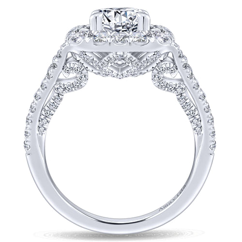 18K White Gold Round Diamond Engagement Ring