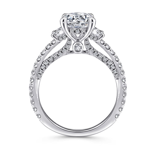 18K White Gold Round Diamond Engagement Ring