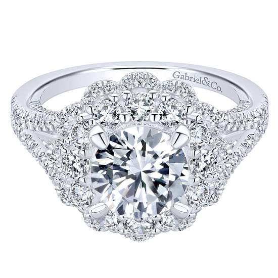 Gabriel - 18K White Gold Round Diamond Engagement Ring