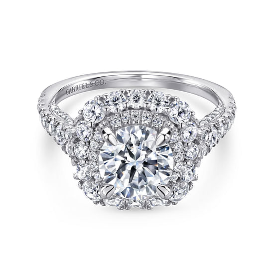 Gabriel - 18K White Gold Round Diamond Engagement Ring