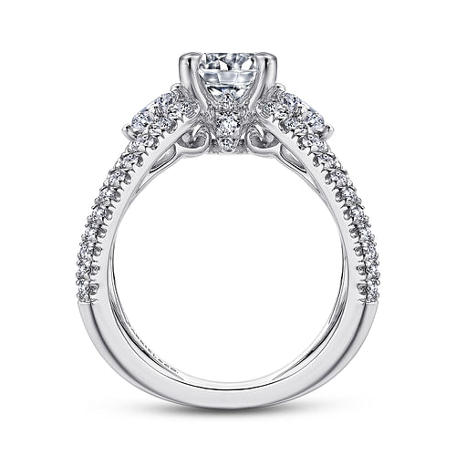 18K White Gold Round Diamond Engagement Ring