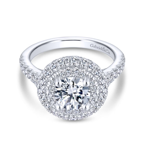 18K White Gold Round Diamond Engagement Ring