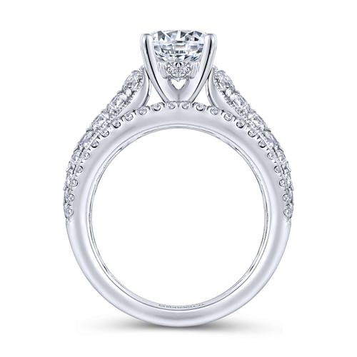 18K White Gold Round Diamond Engagement Ring