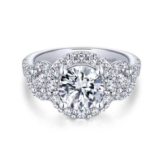 Gabriel - 18K White Gold Round Diamond Engagement Ring
