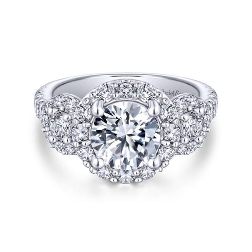 18K White Gold Round Diamond Engagement Ring 18K White Gold Round Diamond Engagement Ring