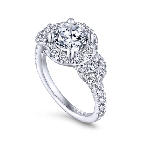 18K White Gold Round Diamond Engagement Ring 18K White Gold Round Diamond Engagement Ring