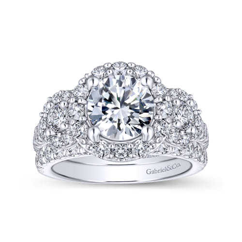 18K White Gold Round Diamond Engagement Ring 18K White Gold Round Diamond Engagement Ring