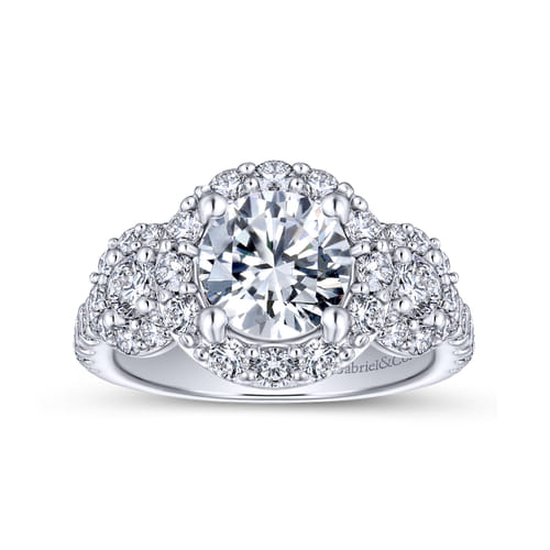 18K White Gold Round Diamond Engagement Ring 18K White Gold Round Diamond Engagement Ring